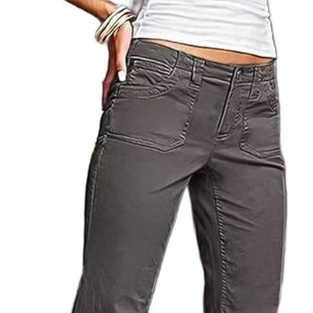 Flamingals Women's Straight Flare Leg Pants Mid Waist XL new w/ tags